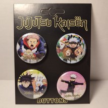 Jujutsu Kaisen Pin Buttons Set of Four Made in USA Official Anime Collec... - $10.69