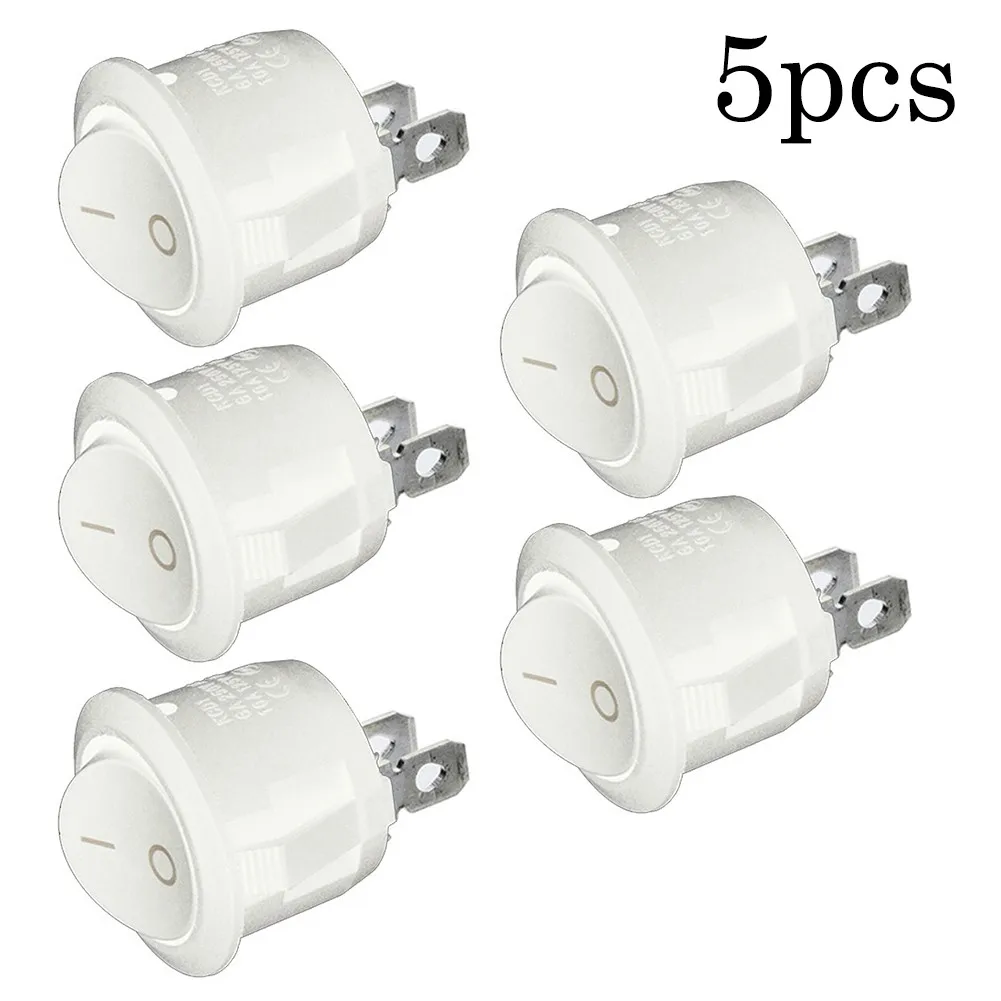 House Home 10/5pcs interruptor 12v Camper Round Rocker Switch ON/OFF 2 Pin SPST  - £19.98 GBP