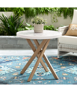 Paige 27&quot; round Outdoor Tile Top Bistro Table, White - €302,62 EUR
