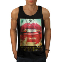 Wellcoda Lips Girl Nail Fashion Mens Tank Top, Lip Active Sports Shirt - £14.53 GBP+
