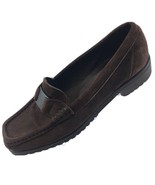 SH30 Bally Tempest Women 5M Brown Suede Loafers Logo Embellished Italy Made - £14.97 GBP