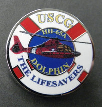 COAST GUARD LIFE SAVERS HH-65A LAPEL HAT PIN  BADGE 1 INCH USA US - £4.41 GBP