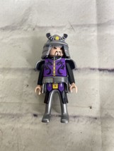 Playmobil Medieval Castle Asian Knight Samurai Figure Purple Vest Helmet - £7.06 GBP