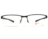 Nike Eyeglasses Frames 8098 010 Matte Black Half Rim Rectangular 56-16-140 - $186.78