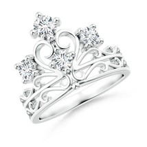 Angara Lab-Grown 0.75 Ct Scattered Round Diamond Princess Tiara Ring in ... - £516.10 GBP