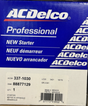 ACDelco 337-1030 Starter Motor GM 88877129 Buick Chevrolet GMC Oldsmobil... - $133.17 CAD