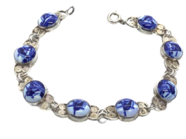 Delft Silver Bracelet 835 Hallmarked Holland Unusual Filigree Vintage Or... - $1,201.23 MXN