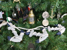 [Pack Of 2] Rustic Blue Decorative Triple Anchor Set Christmas Tree Ornament - £41.15 GBP
