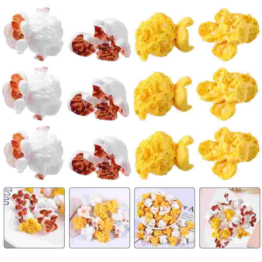 50 Pcs Fashion Earrings Artificial Popcorn Mini House Decoration Children&#39;s Toy - £11.82 GBP