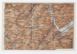 1914 Antique Map Of Chablais Alps Dents Du Midi Samoens France / Martigny - £18.92 GBP