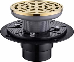 Random Round Shower Drain Sus304 Stainless Steel Brushed Gold Shower Dra... - $51.99
