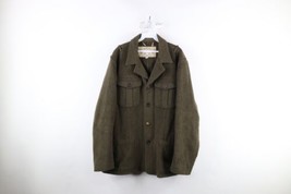 Vintage 90s Banana Republic Safari Mens Large Wool Safari Bush Jacket Green - £134.49 GBP