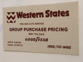 Western States Goodyear Vintage Business Card Tucson Arizona BC2 - $3.95