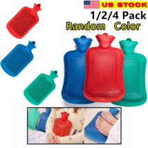 1/2/4 Hot Water Bottle Rubber Bag Warm Relaxing Heat Cold Therapy-Color May Vary - £7.90 GBP+
