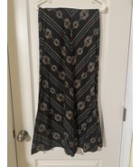 BROWN Vintage Pattern comfort cotton skirt Maxi length - $206.33 MXN