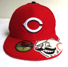 Cincinnati Reds Hat Cap Men Sz 7 Red New Era 59Fifty MLB Hat Hard to Fin... - £11.95 GBP