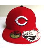Cincinnati Reds Hat Cap Men Sz 7 Red New Era 59Fifty MLB Hat Hard to Fin... - £11.91 GBP