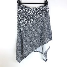 Ellos Skirt Asymmetric Elastic Sides Floral A Line Black White Size 20 - £11.44 GBP