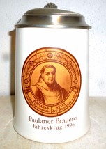 Brauerei Paulaner Munich Jahreskrug 1996 lidded German Beer Stein - £11.92 GBP