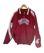 (L) Vintage Majestic WSU Wazzu Puffer Coat Jacket Varsity Heavy Fleece I... - $55.20