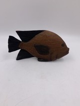 Vintage Hand Carved Wooden Tropical Fish Two Tone Brown 8” - $14.90