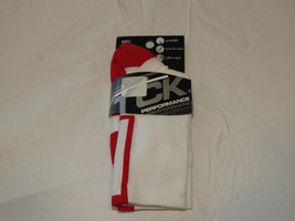 TCK Performance socks ProDRI BBPC2-6 SM white scarlet antimicrobial USA ... - £8.22 GBP