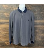 Polo By Ralph Lauren Men&#39;s L Rugby 100% Pima Hairline Stripes Blue Long ... - $23.71 CAD