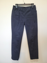 Theory Women size 4 Navy Blue Khaki Yodi Stretch Cotton Casual Pants Tap... - $21.80