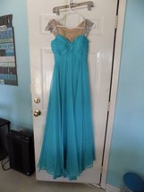 Sherri Hill #11076 Turquoise Dress Size 0 Elegant &amp; Classy EUC VERY HARD TO FIND - £296.01 GBP