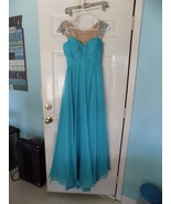 Sherri Hill #11076 Turquoise Dress Size 0 Elegant &amp; Classy EUC VERY HARD... - £285.79 GBP