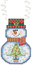 Janlynn/Holiday Wizzers Counted Cross Stitch Kit 3&quot;X2.25&quot;-Snowman With Tree (14  - £12.31 GBP