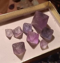 Fluorite Octahedral Purple Crystals, Natural Fluorite 22.8g 8pcs 6mm - 20mm - £10.74 GBP
