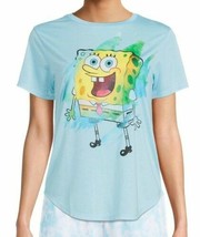 Sponge Bob Juniors Graphic T-Shirt Blue Size L 11-13 - £15.97 GBP