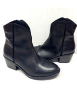 MIZ MOOZ  LEATHER   BOOT WESTERN  LOOK SIDE ZIP 37EU / 7US BLACK Z-75 - $49.95