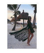  BOHO Beach Dress Black   Bikini cover up Long maxi robe swimwear Swim D... - $55.59