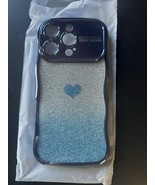 iPhone 16 Pro Case Clear / Blue With Glitter Insert And Heart - $11.53 CAD