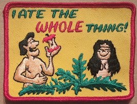 Adam and Eve I Ate the Whole Thing embroidered sew on patch - £13.96 GBP