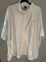 STARTER Baseball Jacket-2XL White/Gold Warm Up Short Sleeve Snap EUC Mens - $12.38