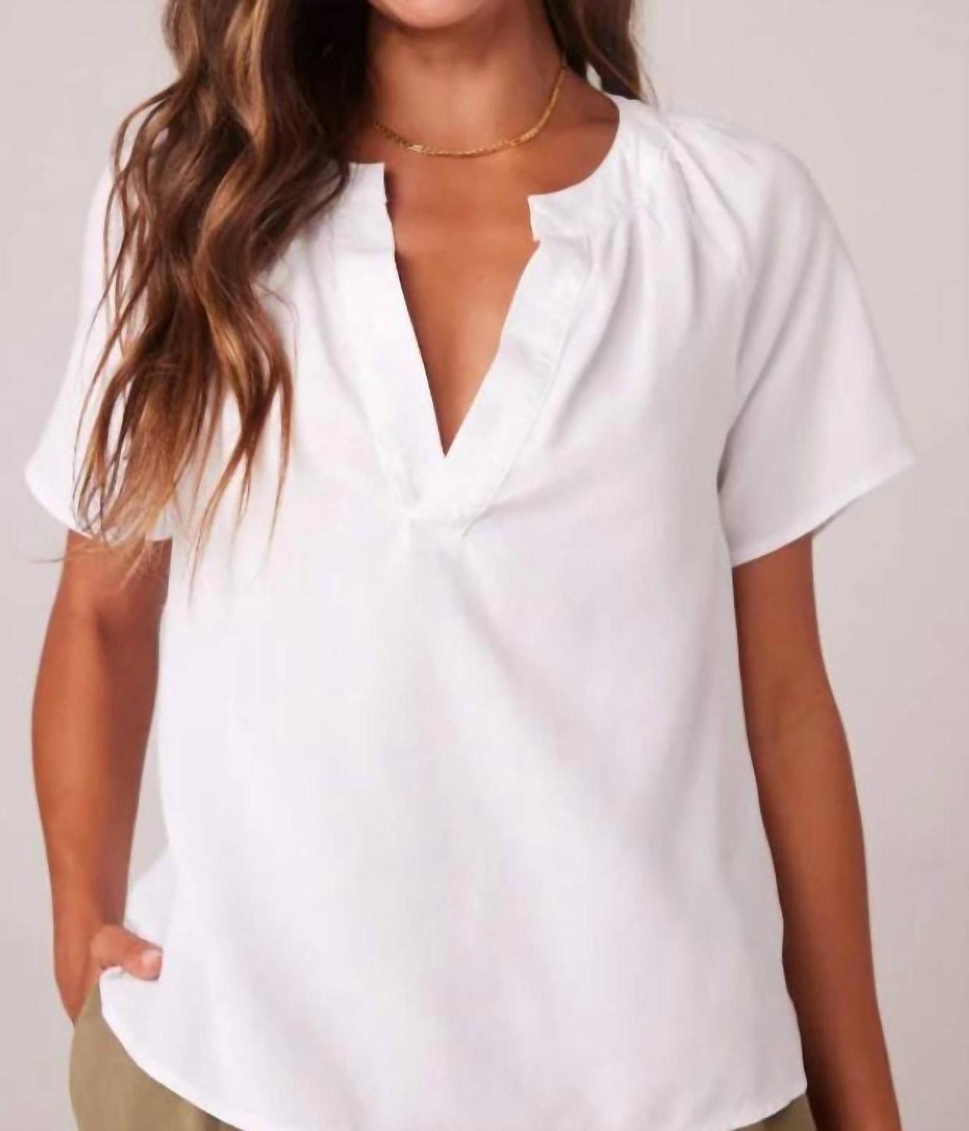 Bella Dahl Flowy Short Sleeve Pullover White - $64.00