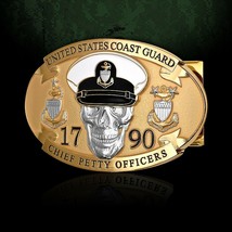 COAST GUARD CHIEF PETTY OFFICER OFFICERS 3&quot; BELT BUCKLE - £39.95 GBP