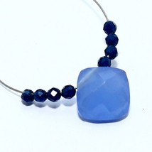 Chalcedony Square Lapis Beads Briolette Natural Loose Gemstone Making Je... - £2.34 GBP