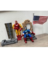 Toybiz Marvel Legends Series 1 Iron Man &amp; Captain America Action Figures... - $40.60 CAD