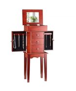  Jewelry Cabinet Armoire, Standing Wood Jewelry Storage Chest with 3 Dra... - $112.17
