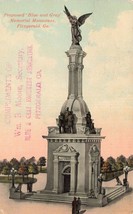 Fitzgerald Georgia~Proposed Blue Gray Civil War MONUMENT~1913 Pstmk Postcard - £45.37 GBP