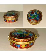 Vintage Metal Jewelry Box Butterfly Print - $20.00