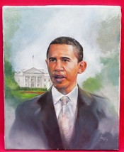 President Barack Obama White House Oil Portrait Original Painting Signed Lacey - £33.44 GBP