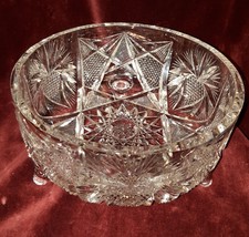 Bohemian Lead Crystal Round Footed Bowl - £39.43 GBP