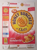 Empty POST Cereal Box HONEY BUNCHES OF OATS 2011 13 oz REAL STRAWBERRIES... - $6.38