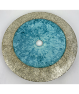 Round Designer Glass Vessel Sink Blue MetallicSilver Modern Decor Design... - $2,705.93 MXN