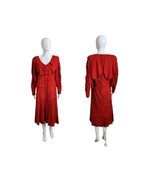 Vintage 80s Jayna Red Suede Perforated Layered Midi Dress Size 10 - £89.21 GBP